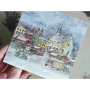 Mydesignpictures Ziemassvētkiem atverama kartīte 13*13 cm Christmas market in old town